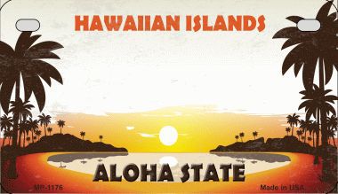 Smart Blonde MP-1176 Hawaii State Background Metal Novelty Motorcycle License Plate Smart Blonde MP-1176 Hawaii State Background Metal Novelty Motorcycle License Plate