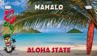 Smart Blonde MP-1178 Hawaii State Background Metal Novelty Motorcycle License Plate Smart Blonde MP-1178 Hawaii State Background Metal Novelty Motorcycle License Plate