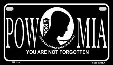 Smart Blonde MP-118 POW MIA Metal Novelty Motorcycle License Plate Smart Blonde MP-118 POW MIA Metal Novelty Motorcycle License Plate