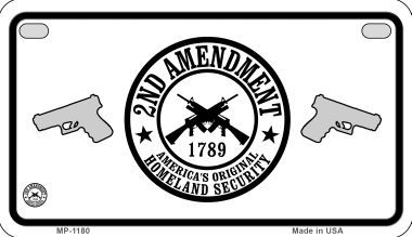 Smart Blonde MP-1180 2nd Amendment Metal Novelty Motorcycle License Plate Smart Blonde MP-1180 2nd Amendment Metal Novelty Motorcycle License Plate
