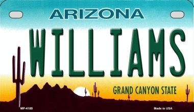 Smart Blonde MP-4185 Williams Arizona Metal Novelty Motorcycle License Plate Smart Blonde MP-4185 Williams Arizona Metal Novelty Motorcycle License Plate