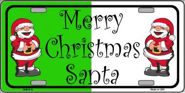 Smart Blonde XMAS-14 Green Red Santa Metal Novelty License Plate Smart Blonde XMAS-14 Green Red Santa Metal Novelty License Plate