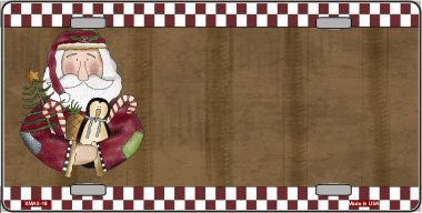 Smart Blonde XMAS-19 Santa With Rag Doll Metal Novelty License Plate Smart Blonde XMAS-19 Santa With Rag Doll Metal Novelty License Plate