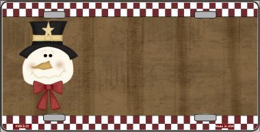 Smart Blonde XMAS-22 Snowman Offset Metal Novelty License Plate Smart Blonde XMAS-22 Snowman Offset Metal Novelty License Plate
