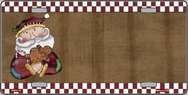 Smart Blonde XMAS-23 Santa Offset Metal Novelty License Plate Smart Blonde XMAS-23 Santa Offset Metal Novelty License Plate