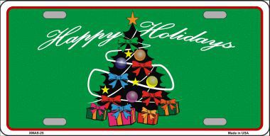 Smart Blonde XMAS-25 Happy Holidays Christmas Tree Metal Novelty License Plate Smart Blonde XMAS-25 Happy Holidays Christmas Tree Metal Novelty License Plate