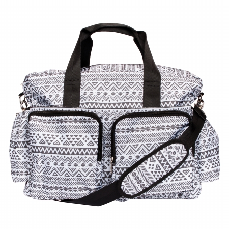 Trend Lab 2 101853 Aztec Deluxe Duffle Diaper Bag, Black And White