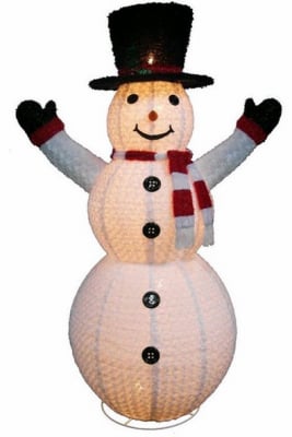 57-611-087 72 In. Swirl Design Chenille Top Hat Snowman