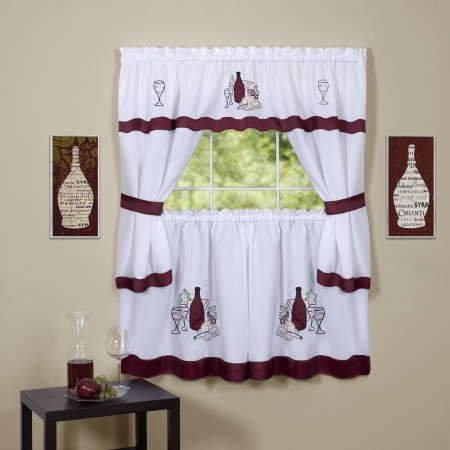 Cabernet Embellished Cottage Set With Tier Pair - 58 X 36 In.