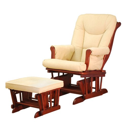 Gl7126e Sleigh Glider Chair With Ottoman, Espresso