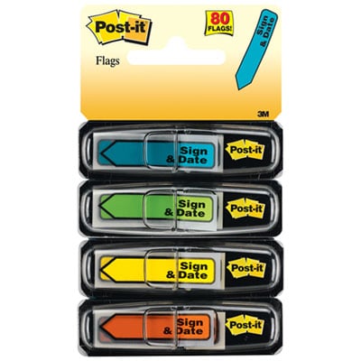 -commercial Tape Div 684sd 0.5 In. Arrow Message Page Flags, Sign & Date