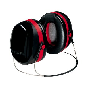-commercial Tape Div. H10b Peltor Optime 105 Behind The-head Earmuffs - Red & Black