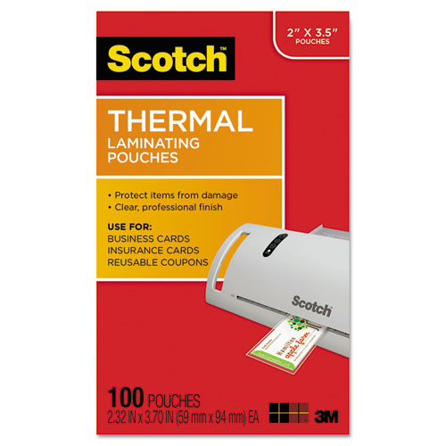& Commercial Tape Div Tp5851100 Business Card Size Thermal Laminating Pouches, 5 Mil.