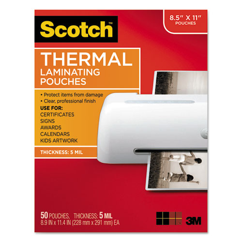 & Commercial Tape Div Tp585450 Letter Size Thermal Laminating Pouches, 5 Mil.