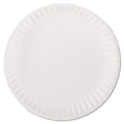 Pp9grewh White Paper Plates, 9 In.