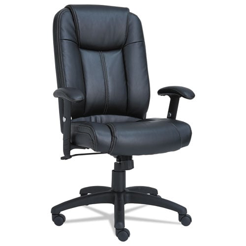 Alera Cc4119 Executive High-back Swivel & Tilt Leather Chair, Black