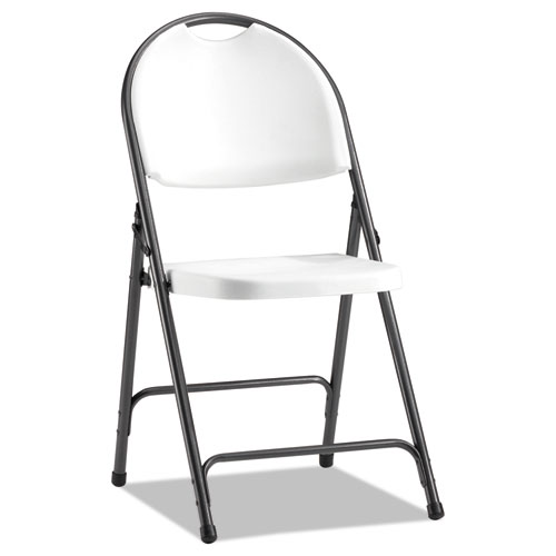 Alera Fr9402 Molded Resin Folding Chair, White & Black Anthracite