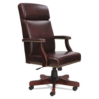 Alera Td4136 Traditional Series High-back Chair, Oxblood Vinyl