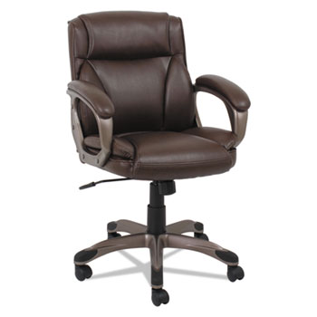 Alera Vn6159 Veon Series Low-back Leather Task Chair With Coil Spring Cushioning, Brown