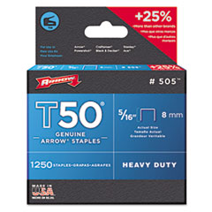 505 T50 Type Staples, 0.31 In. Wire