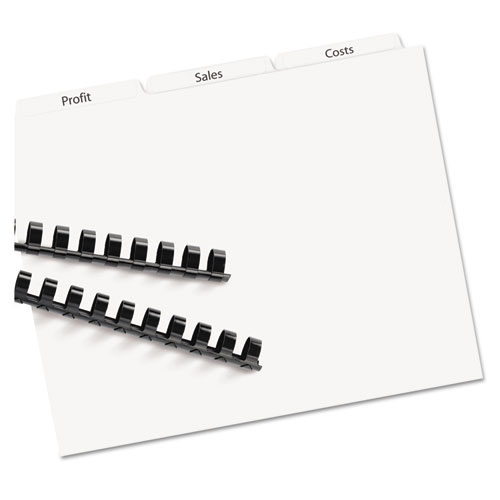 Print & Apply Clear Label Unpunched Dividers With White Tabs, 3-tab