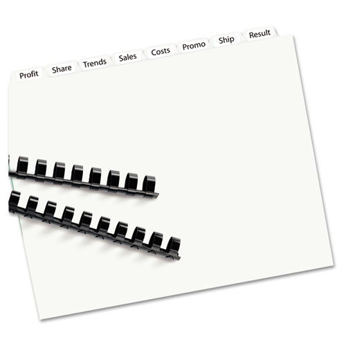 Print & Apply Clear Label Unpunched Dividers With White Tabs, 8-tab