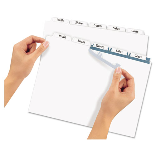 Avery-dennison 11436 Print & Apply Clear Label Dividers With White Tabs, 5-tab