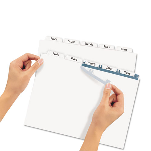 Print & Apply Clear Label Dividers With White Tabs, 8-tab
