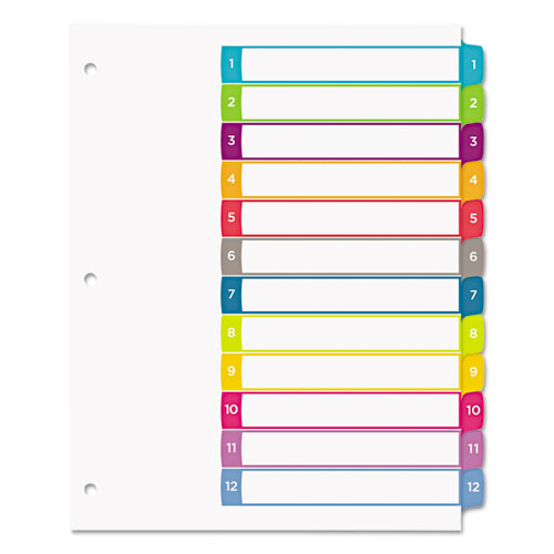 Avery-dennison 11843 Ready Index Table Of Contents Dividers, 1-12 Letter