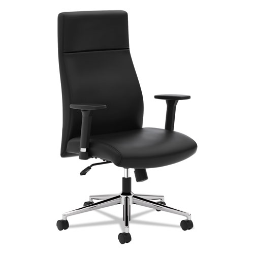 Vl108sb11 Executive High-back Chair, Black Leather