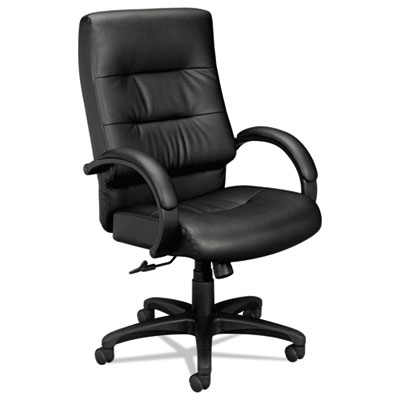 Vl690 Series Executive High Back Leather Chair, Black Leather