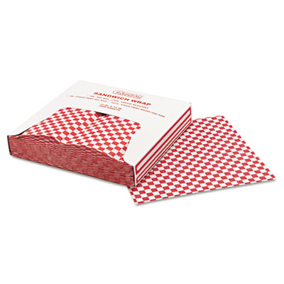 057700 Grease-resistant Paper Wrap & Liners - Red Check