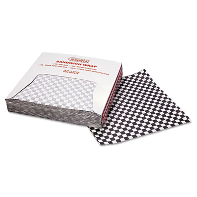 057800 Grease-resistant Wrap & Liners - Black Checker
