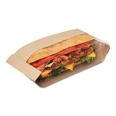 300080 Dubl View Sandwich Bags, Natural Brown - 10.75 X 3.5 X 2.25 In.