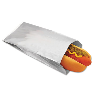 300456 Foil Single-serve Hot Dog Bags - Silver