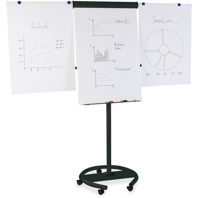 Bi-silque Visual Communication Products Ea4806156 360 Multi-use Mobile Magnetic Dry Erase Easel, 27 X 41 In., Black Frame