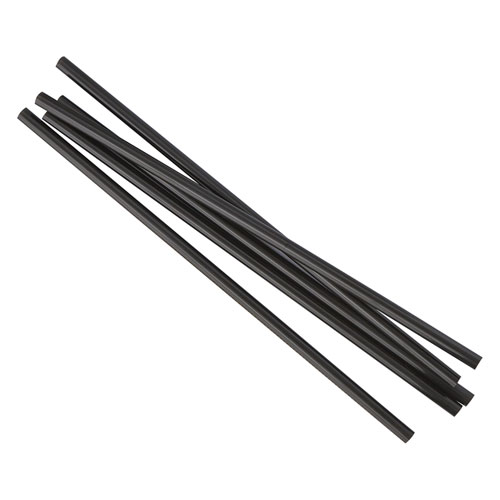 Jstu775b50 Unwrapped Plastic Jumbo Straws, Black