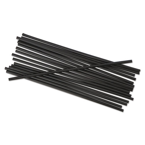 Stru525b10 Unwrapped Single-tube Stir-straws, Black