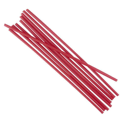 Stru525r10 Unwrapped Single-tube Stir-straws, Red