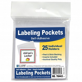 C-line Products 70443 Self-adhesive Labeling Pockets, Clear