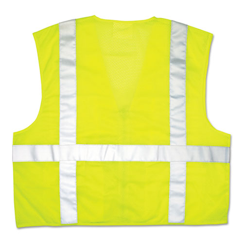 Crews Cl2lcl Luminator Safety Vest, Lime Green With Stripe, Large
