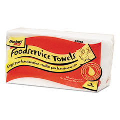 35060 Busboy Guard Antimicrobial Towels, White & Red - 12 X 24 In.