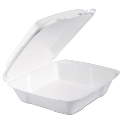 Dcc 90ht1r Foam Hinged Lid Containers, White