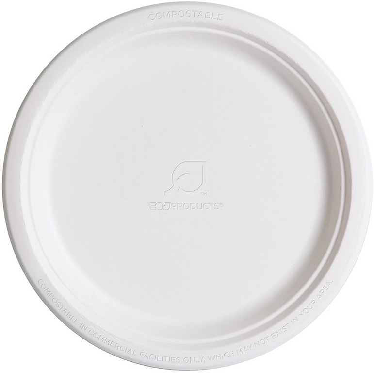 Eco-products Epp005pkct Compostable Sugarcane Dinnerware, 10 In. Plate, Natural White