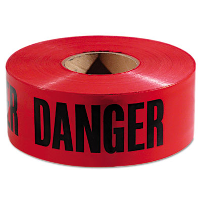 771004ct Danger Barricade Tape, 3 In. X 1000 Ft., Red & Black