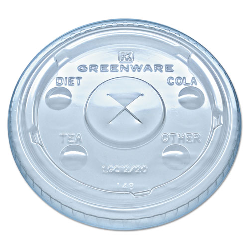 Lgc1220 Greenware Cold Drink Lids, Fits 9, 12, 20 Oz. Cups, Clear