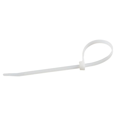 46308 8 In. Cable Ties, White - 75 Lbs.