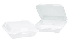 25300 Foam Hinged Container 3-compartment - Jumbo, White