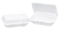 26600 Foam Hinged Hoagie Container - Extra Large, White