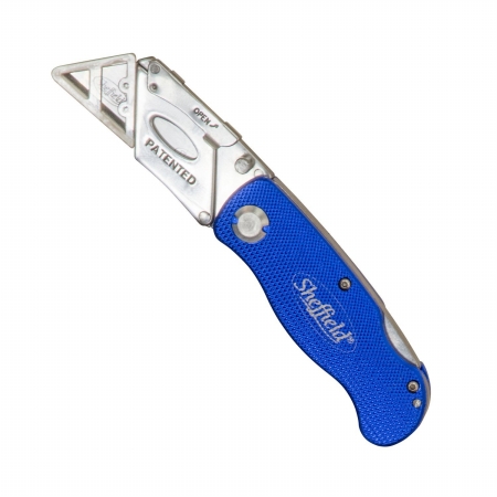 Great Neck Saw 12113 One-hand Opening Lock-back Utility Knife - Blue